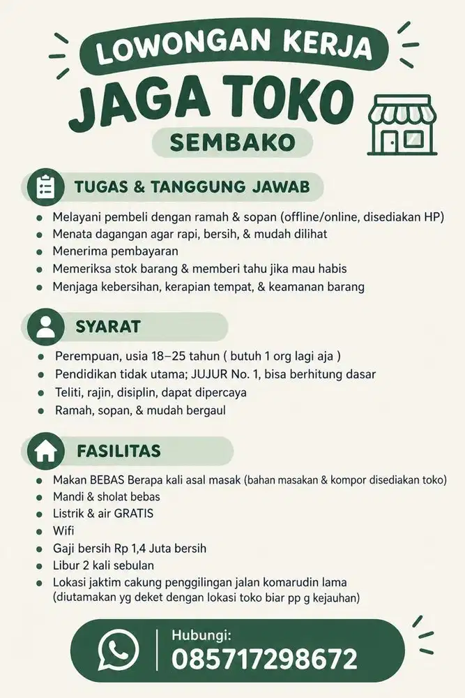 sisa 1 lgi yu untuk cewe