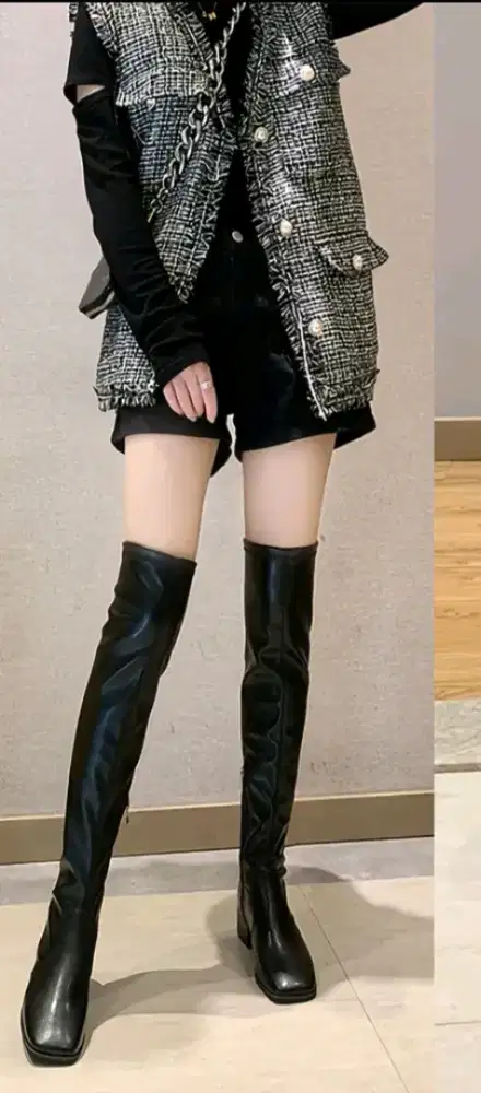 sepatu boots long black