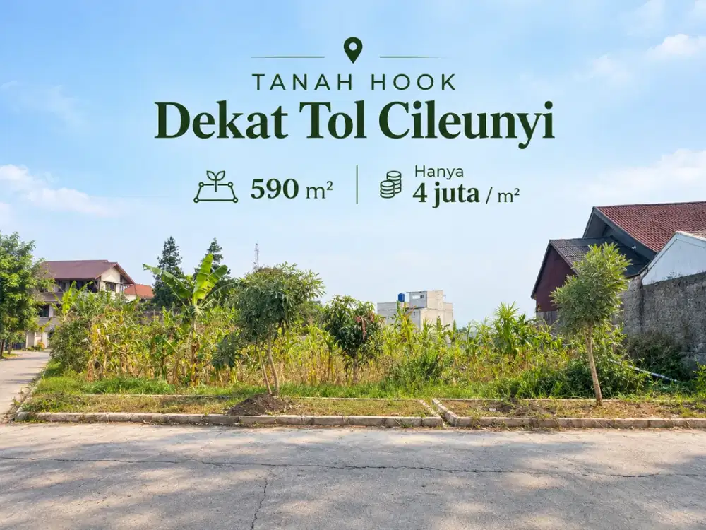 Dijual Tanah Hook 590 M², Dekat Pintu Tol Cileunyi - SHM