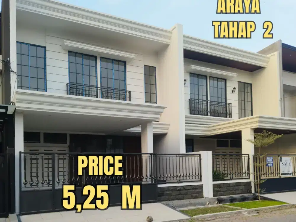BARU GRESS MEWAH RUMAH MODERN AMERICAN CLASSIC ARAYA TAHAP 2 GALAXY BUMI PERMAI SURABAYA TIMUR. DEKAT SEMOLOWARU, NGINDEN, MANYAR, KLAMPIS, ITS,
