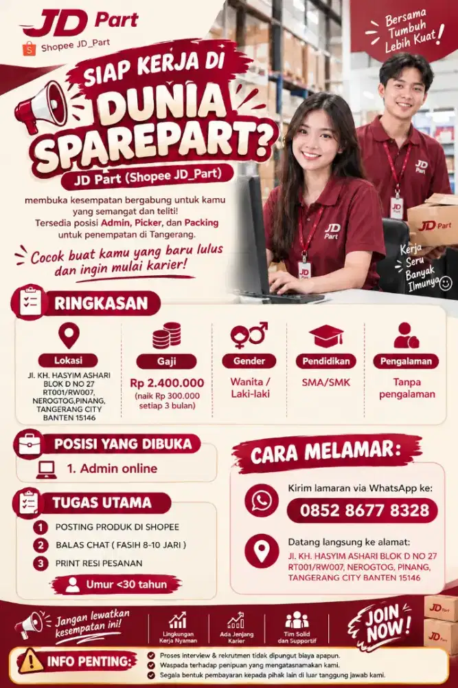 LOWONGAN PEKERJAAN ADMIN ONLINE