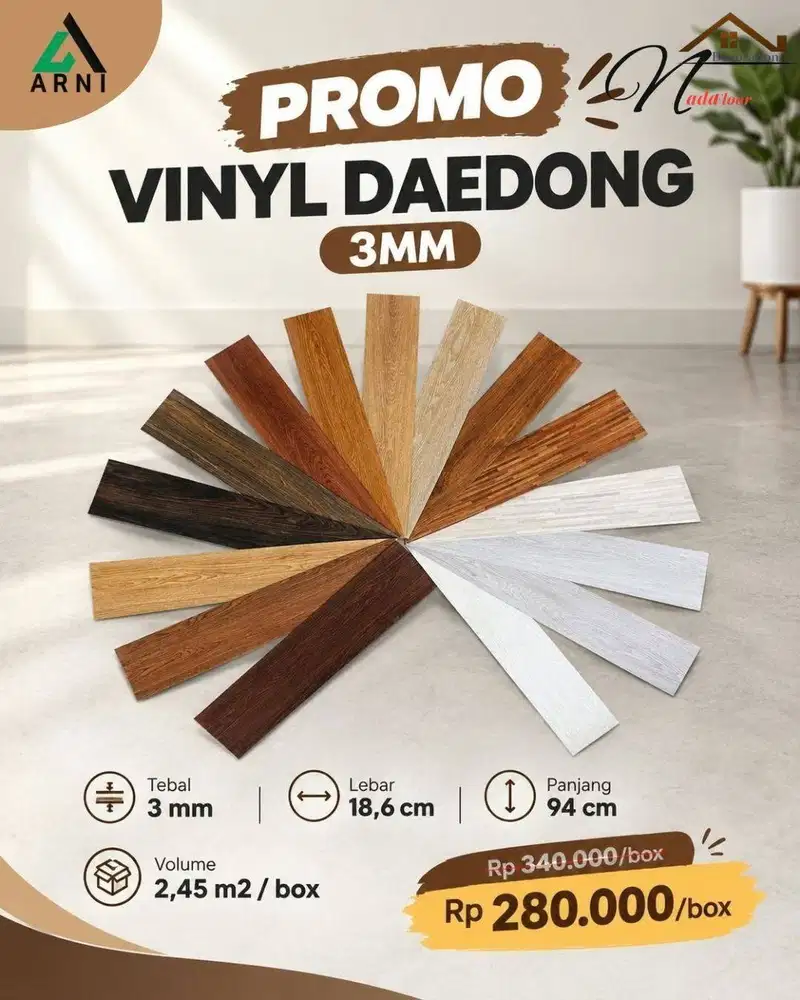 Lantai Vinyl Daedong 3mm Motif Beragam | vinyl harga perdus