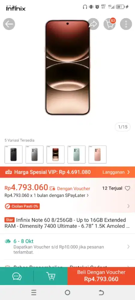 Infinix note 60 8/256