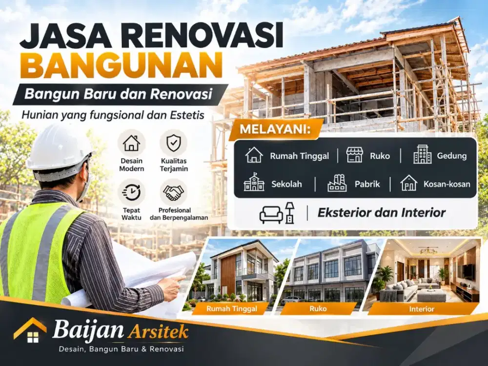 JASA ARSITEK & RENOVASI, KONTRAKTOR BANGUNAN Serta Desain Gambar Rumah