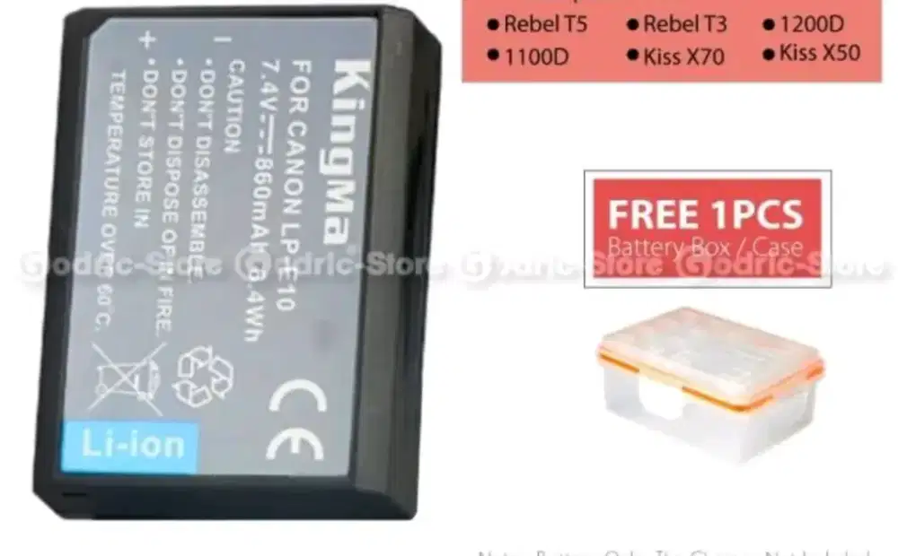 KINGMA Baterai LP-E10 for Canon