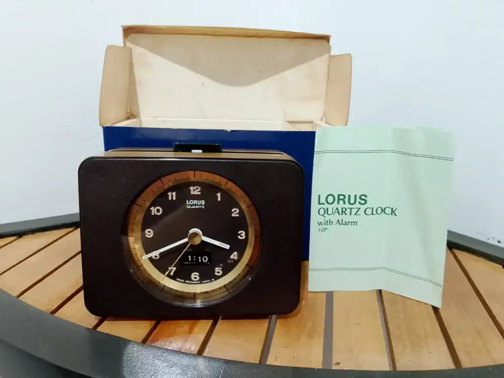 • RARE! Jam Meja Vintage Lorus LQP 638G (Seiko Movement) - NOS Fullset
