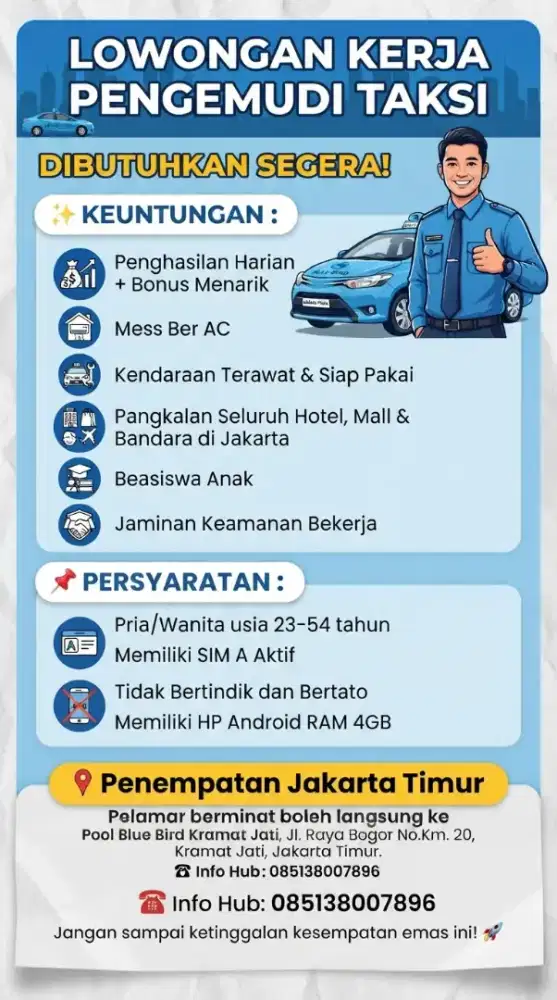 LOWONGAN PENGEMUDI PROFESIONAL