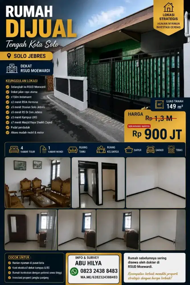 BU BANTING HARGA RUMAH DIJUAL SOLO JEBRES DEKAT RSUD MOEWARDI