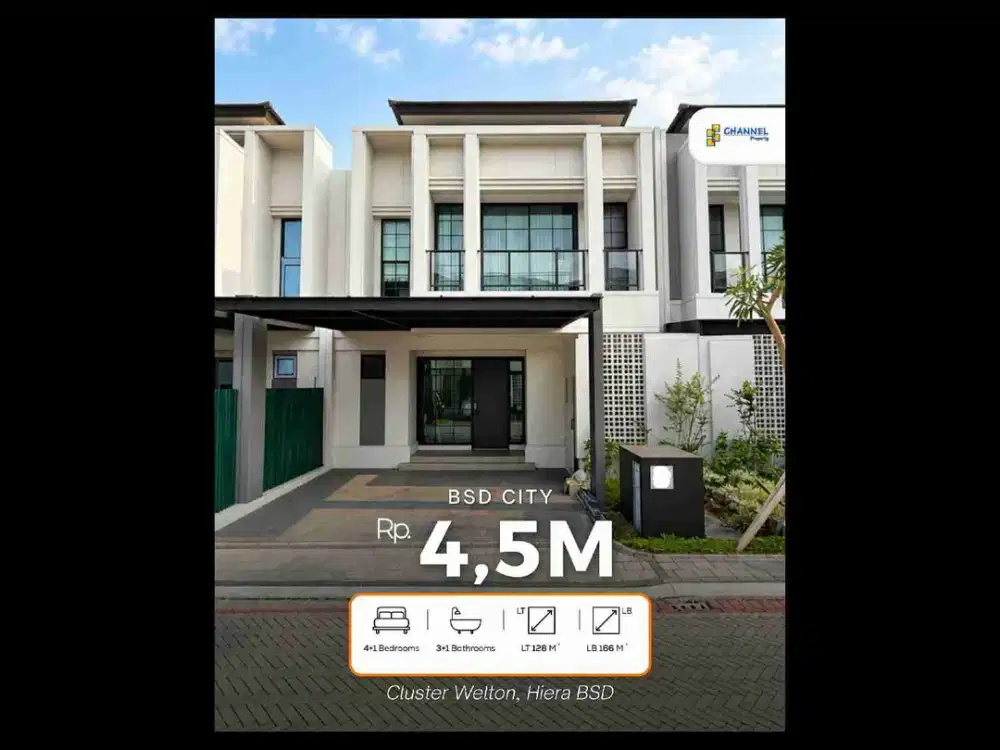 Jual Rumah Modern Siap Huni dengan 4+1 Kamar Tidur di Hiera BSD City, An Ea