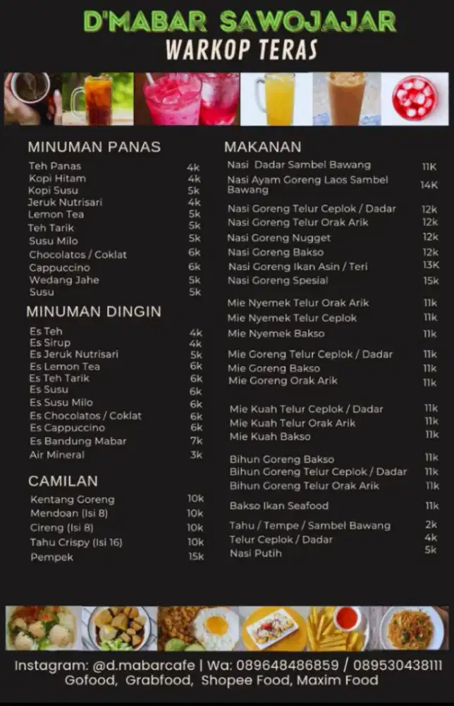Mie Nyemek, Bakso Ikan Seafood, Bihun Goreng, Nasgor, Lalapan