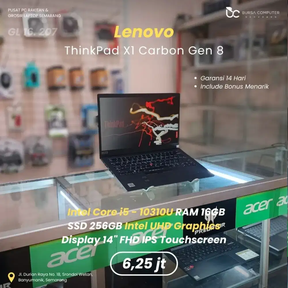 LENOVO Thinkpad X1 Carbon | Core i5 10310U 16GB 256GB Touchscreen