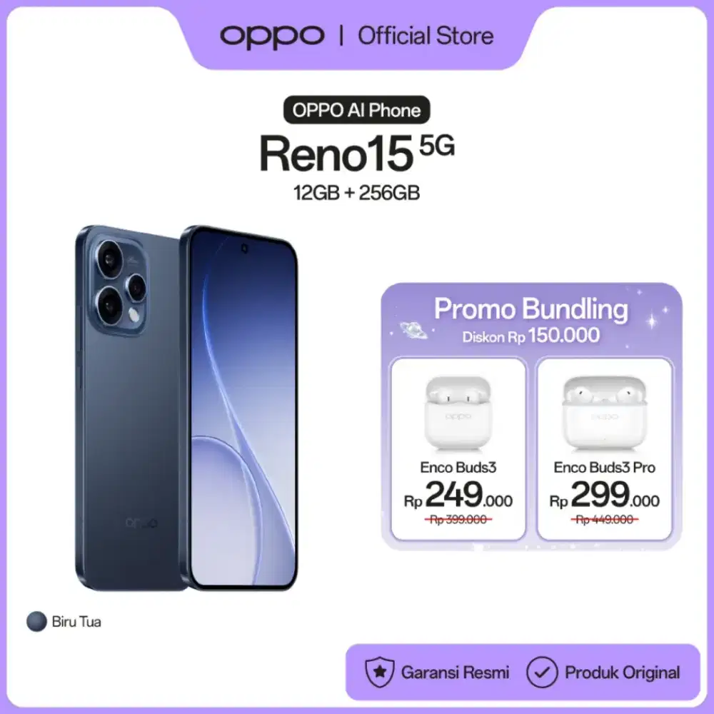 TERJUAL 5RB++ OPPO Reno15 5G 8+256GB & 12+256GB