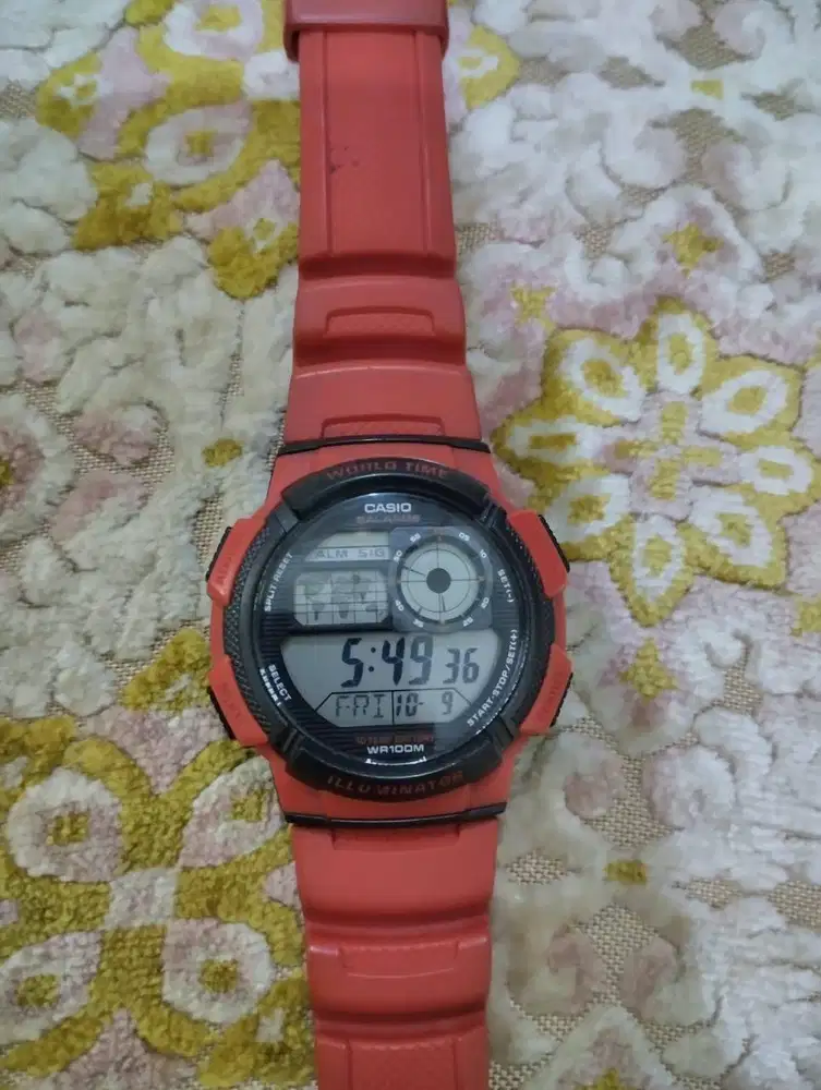Jam Tangan Digital Casio AE-1000W Red Edition
