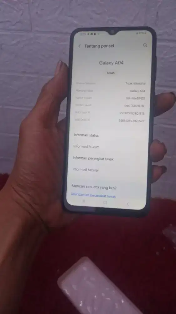 Samsung a04 4/64 normal senter of batang lokasi antapani