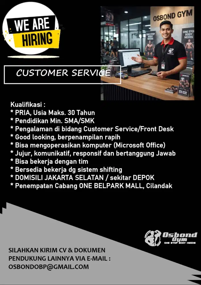CUSTOMER SERVICE OSBOND GYM PRIA
