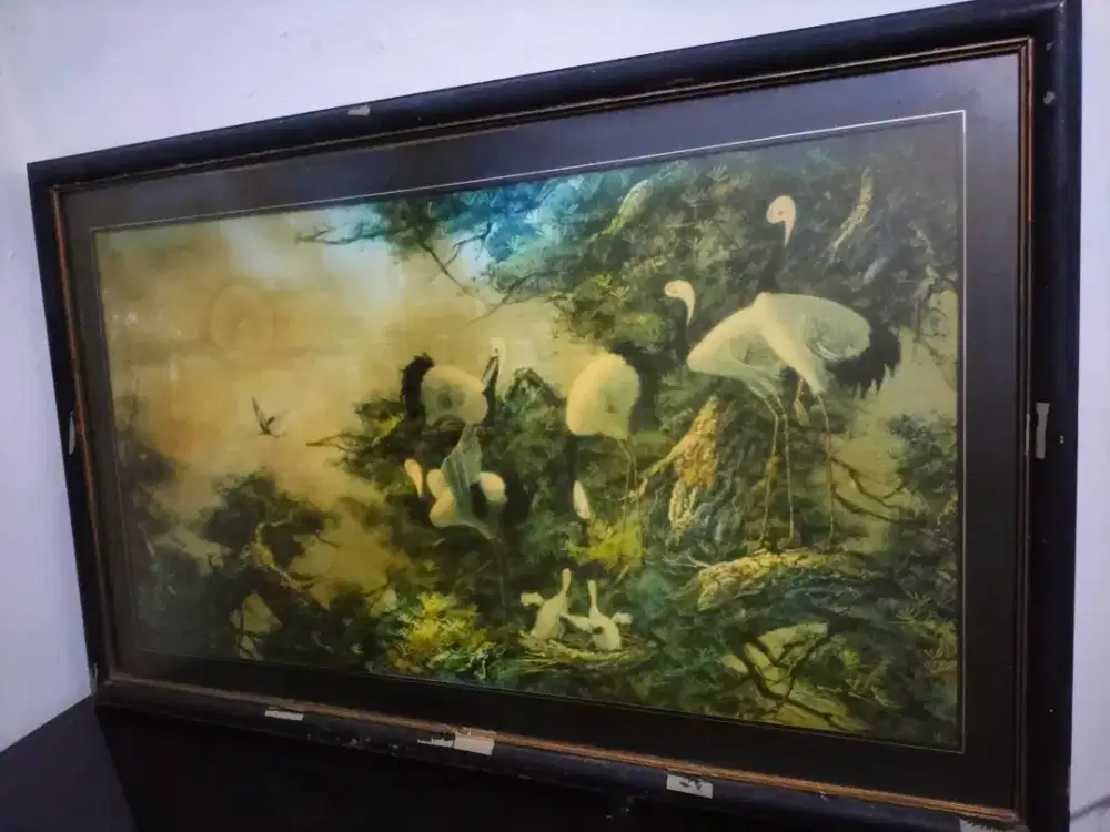 Pajangan lukisan flora fauna