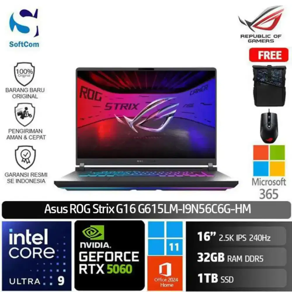 Cicilan laptop Asus rog Strix g16 rtx 5060