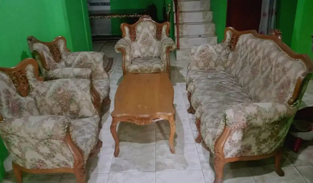 sofa ukir kayu jati full set