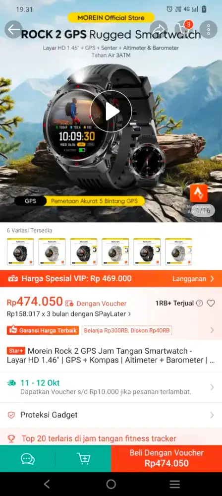 Rock 2 GPS rugged smartwatch