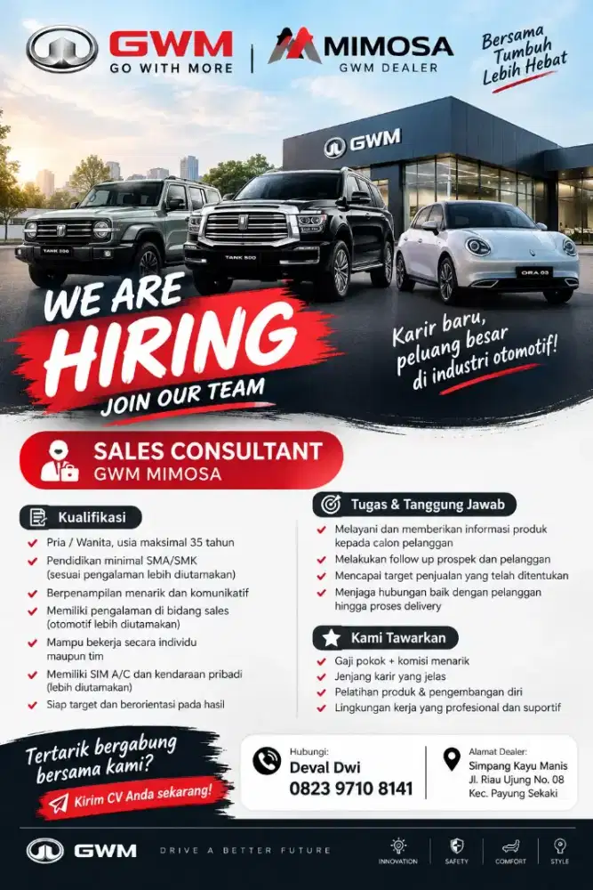 Lowongan sales executive /consultan