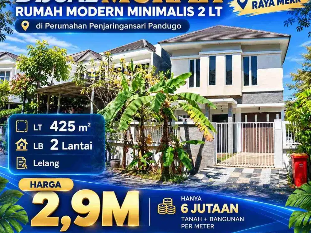 LELANG‼Dijual cepat Rumah Pandugo