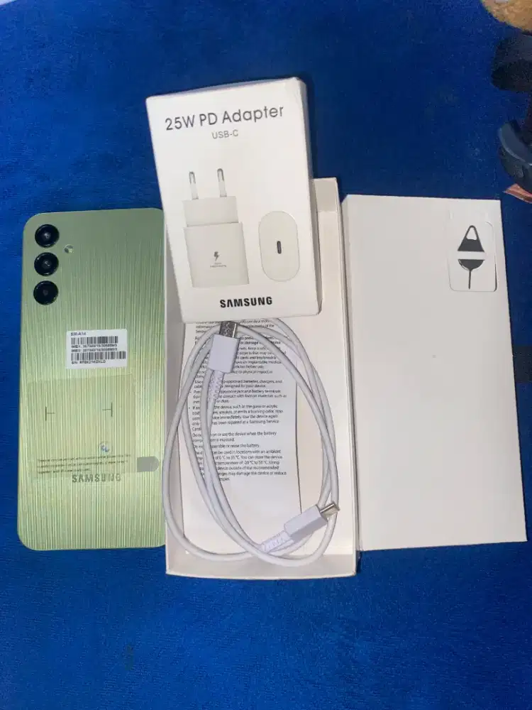 JUAL SAMSUNG A14 GREEN FULLSET BOX NO MINUS