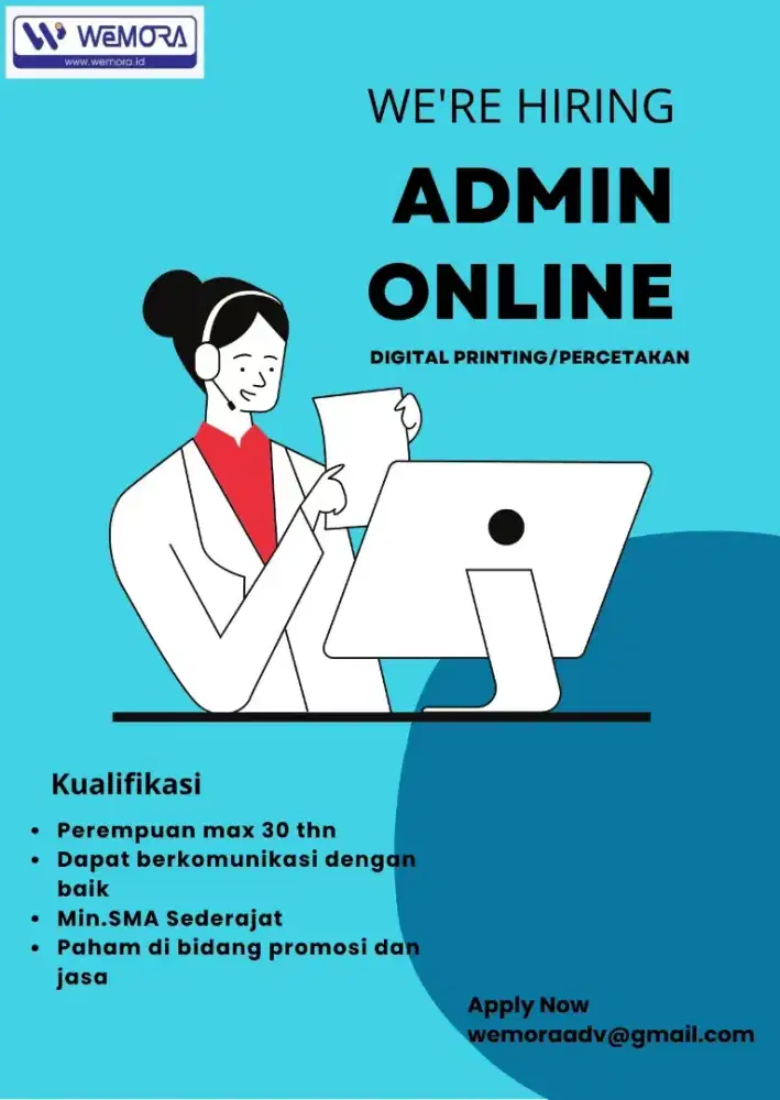 Di cari cepat admin online yang paham di bidang promosi dan jasa
