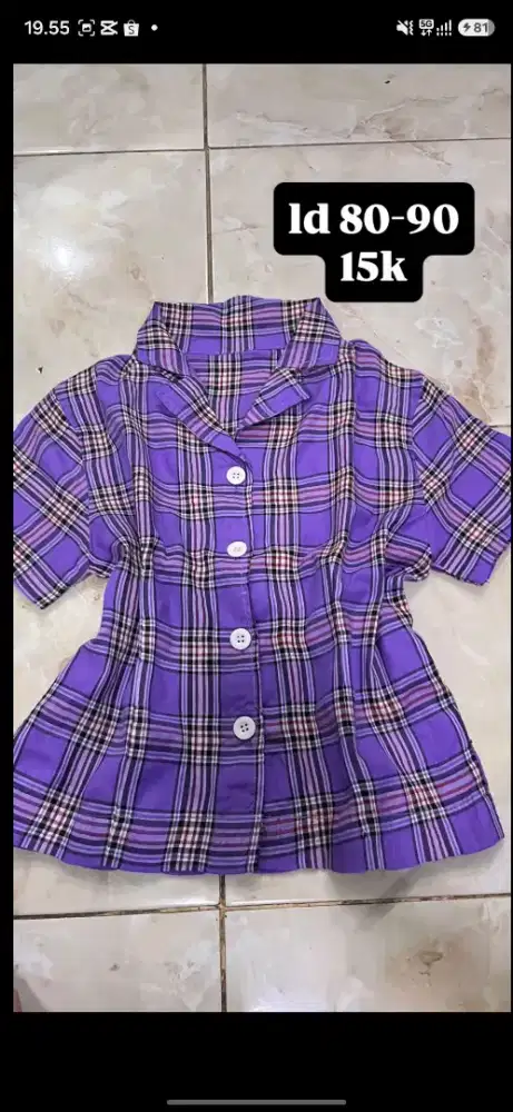 Prelove baju blouse kotak kotak
