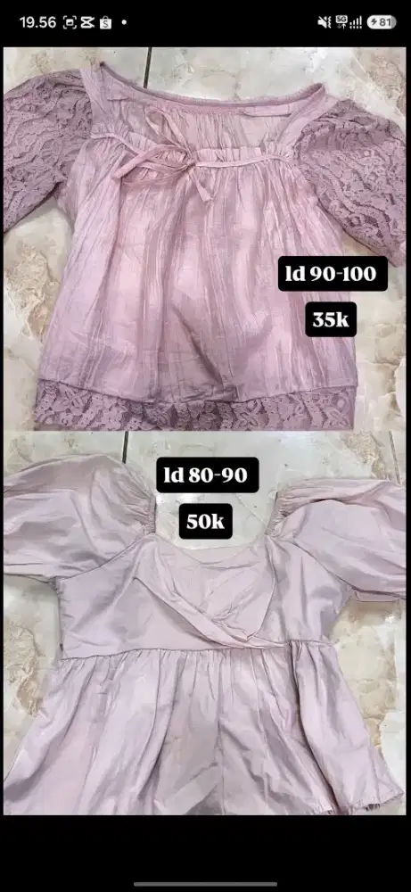 Prelove baju blouse pink