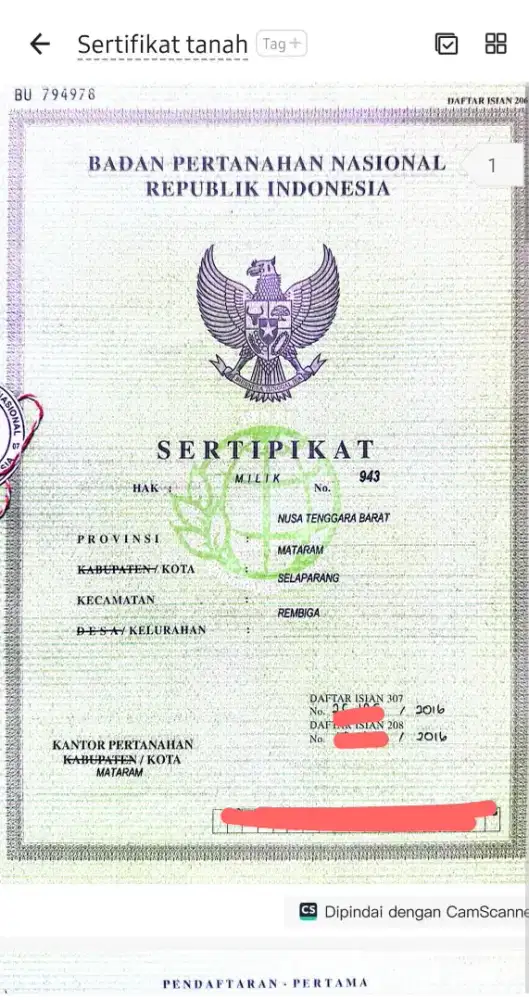 Dijual Butuh Tanah di Kota Murah SHM 53 Are