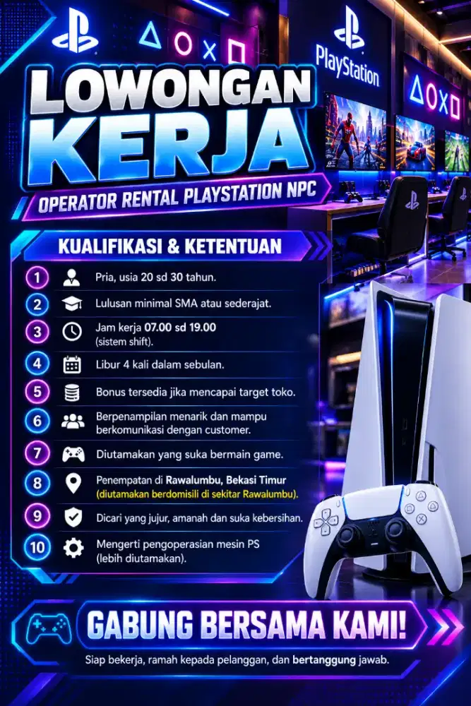 Lowongan operator rental PS