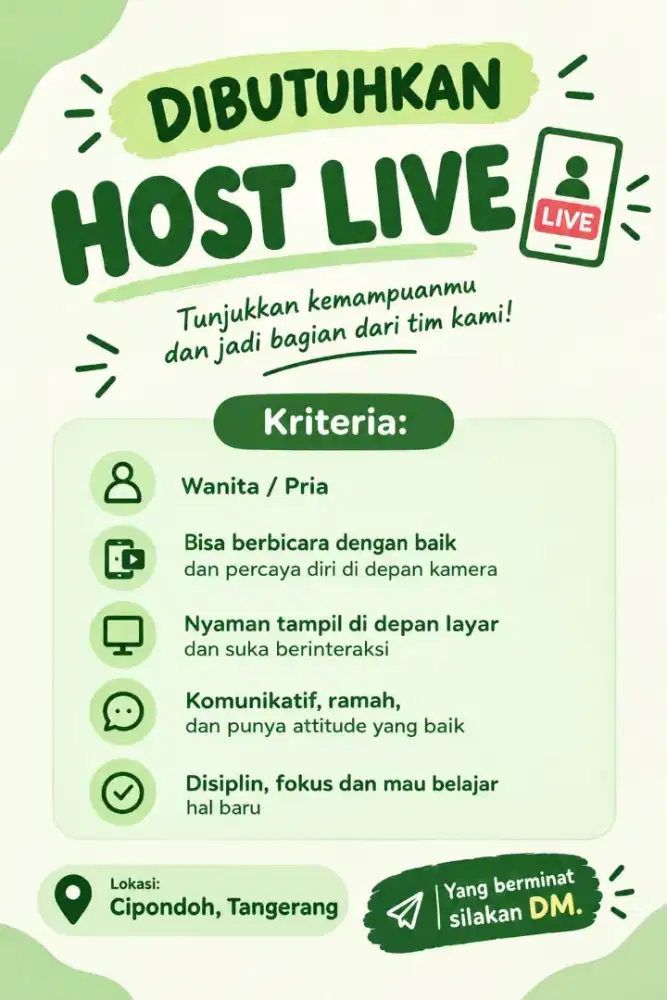 Dibutuhkan Host Live