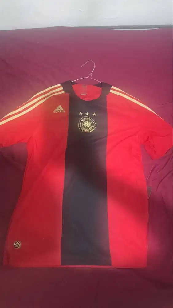 Adidas Men M Shirt Red Deutscher Fussball Bund Football Vintage Jersey