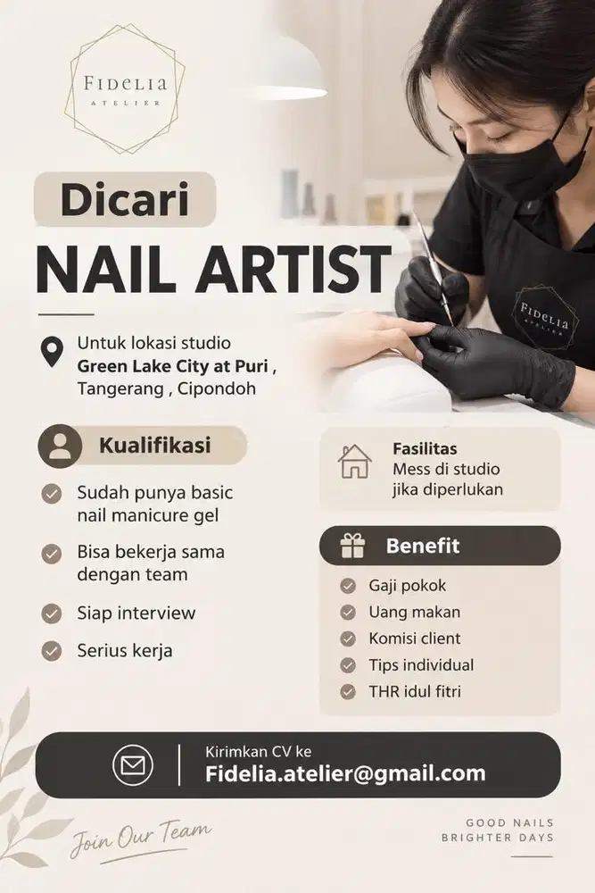 DIBUTUHKAN NAILIST / NAIL ARTIST
