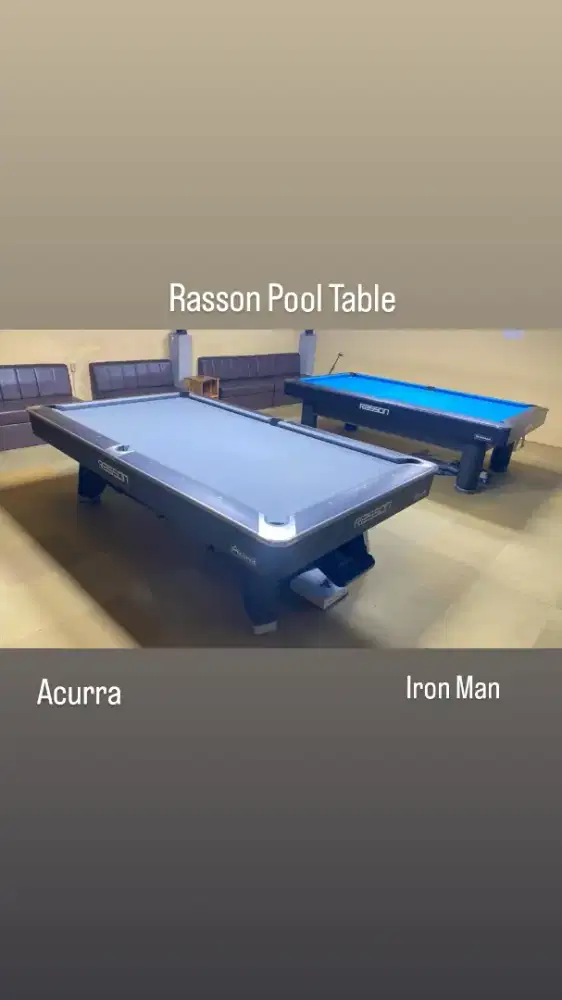 Meja Billiard Rasson Acurra rasson Iron Man Seken fullset