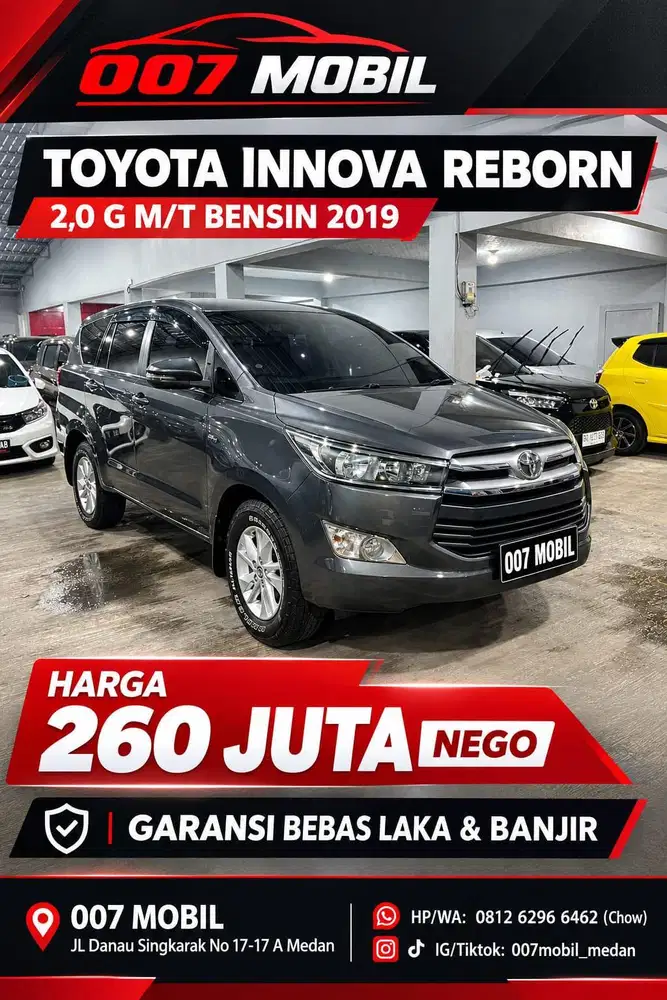 Toyota Innova Reborn 2,0 G Manual Bensin 2019, 2018, 2020,2017