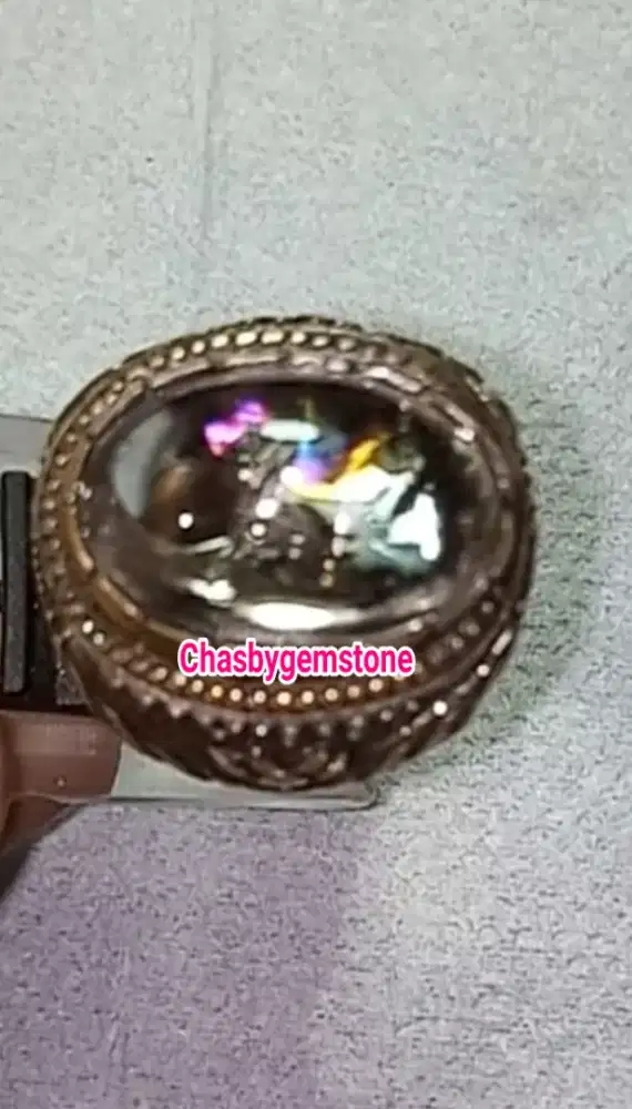 Natural batu Kecubung pelangi-Cincin batu kecubung pelangi top crystal