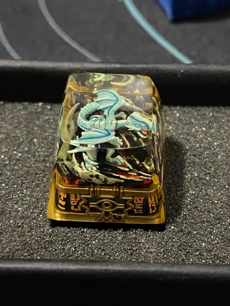 yugioh dwarf factory artisan keycaps blue ice white dragon