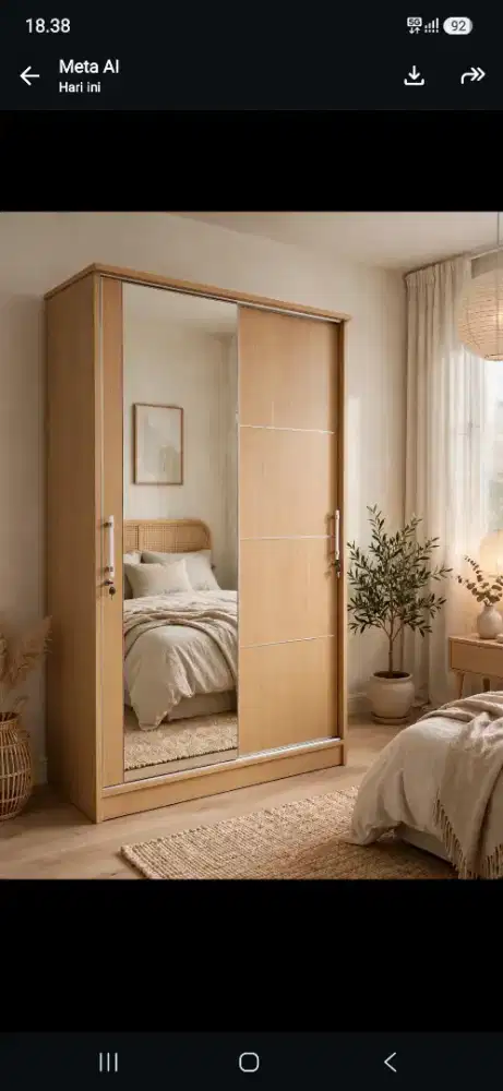 Lemari pakaian 2 p8ntu sleding minimalis