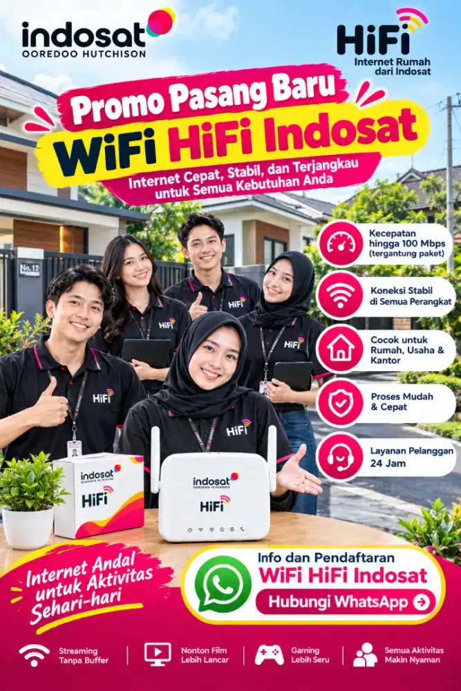 Jasa pasang baru Wifi Hifi Indosat
