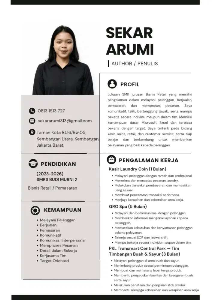 Cari Kerja Kasir / Sales / Admin