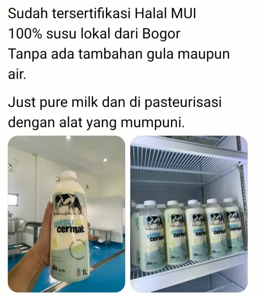 SUSU SAPI MURNI SEGAR 
 Segar, Alami, dan Harga Bersahabat!