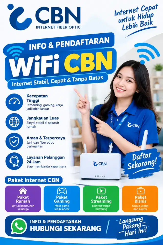 Melayani pasang baru Wifi CBN