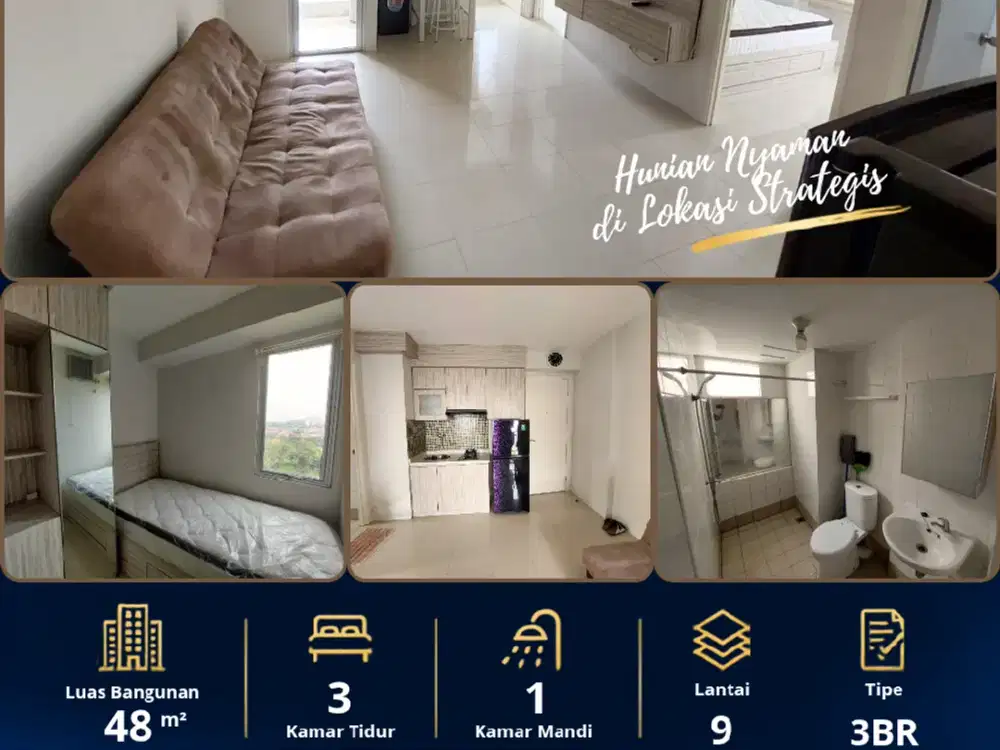Jual 3BR Furnished apartemen Bassura City tower Dahlia SHM Jakarta Timur