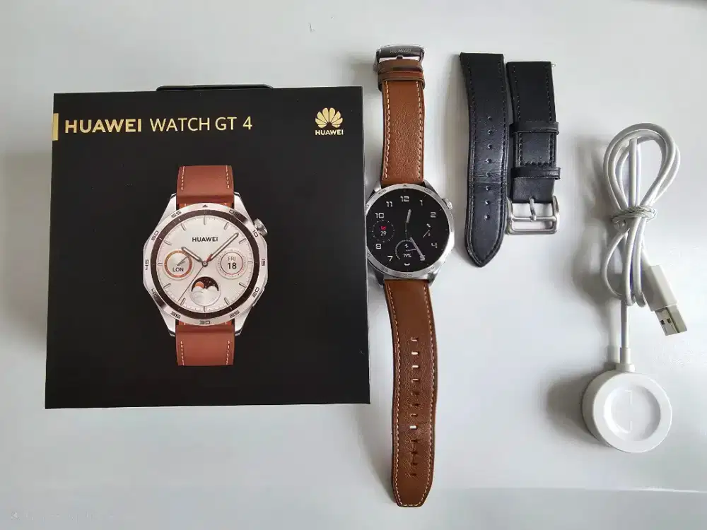 Huawei Watch GT 4 Brown Fullset Original. Normal dan bonus