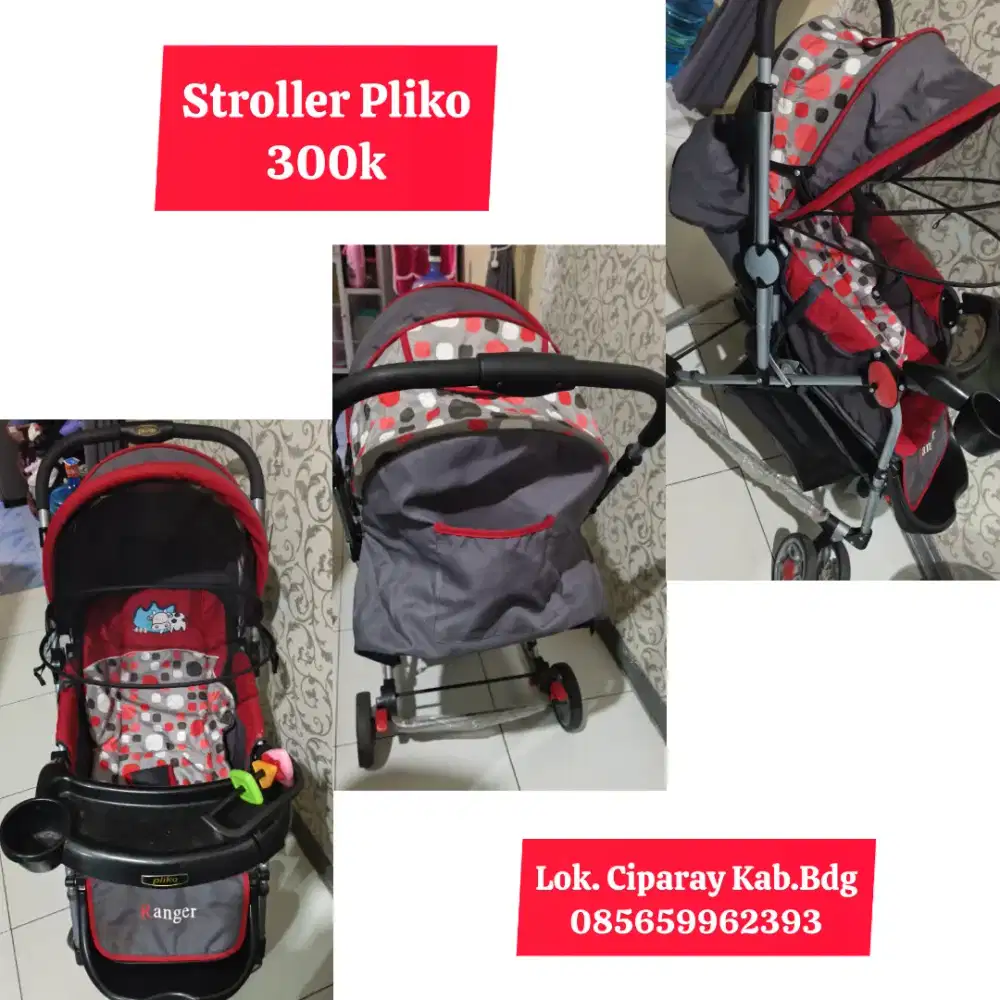 Stroller Pliko Merah Good Condition MuRAH