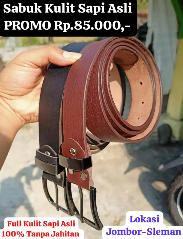SABUK KULIT SAPI ASLI 100% ( Tanpa Jahitan Tanpa Lapisan )