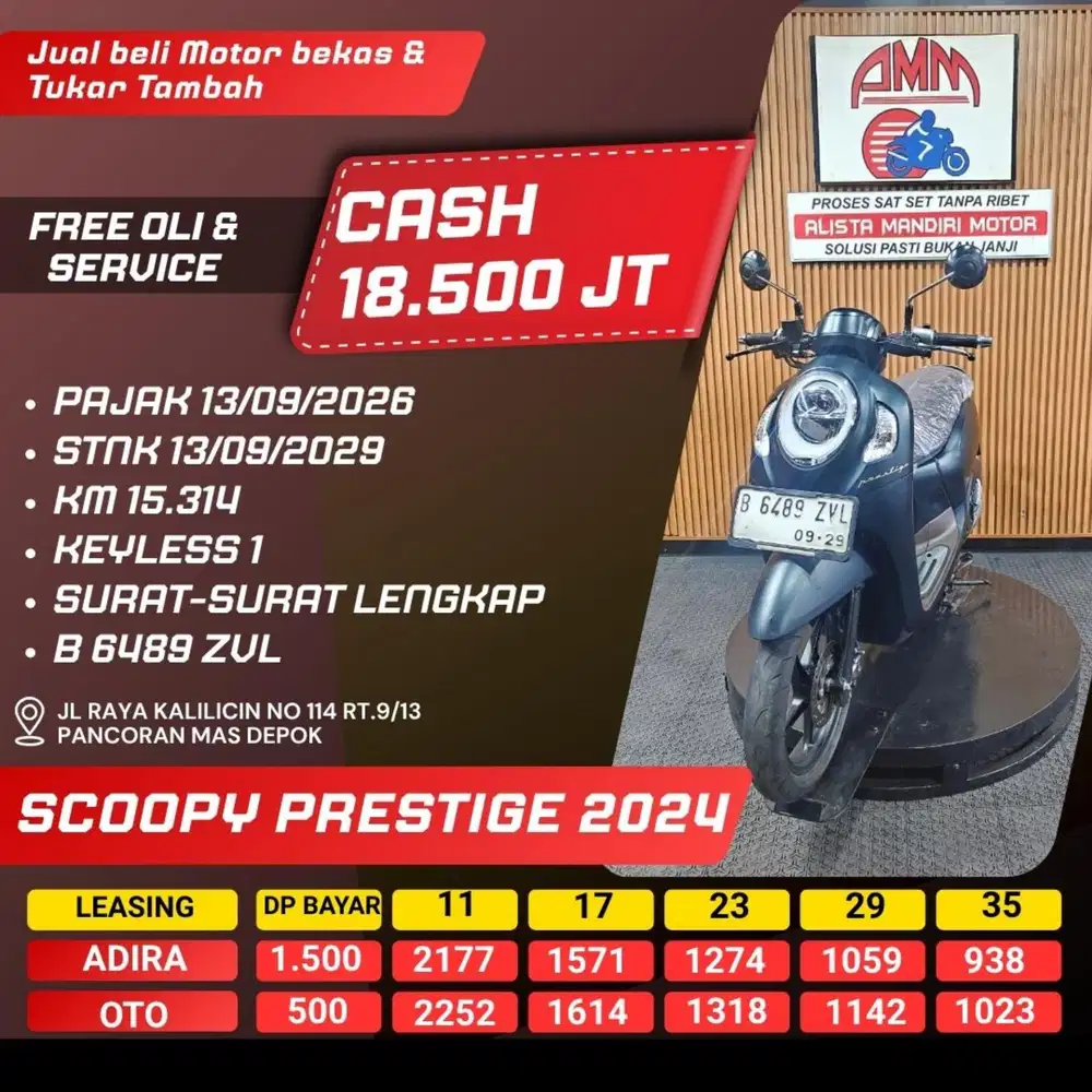 SCOOPY PRESTIGE 2024 CASH / KREDIT ALISTA