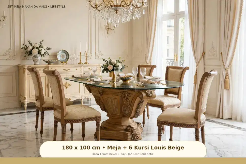 Meja makan DA VINCI Import
Kaca Oval ETCHING PILAR UKIR
12313
