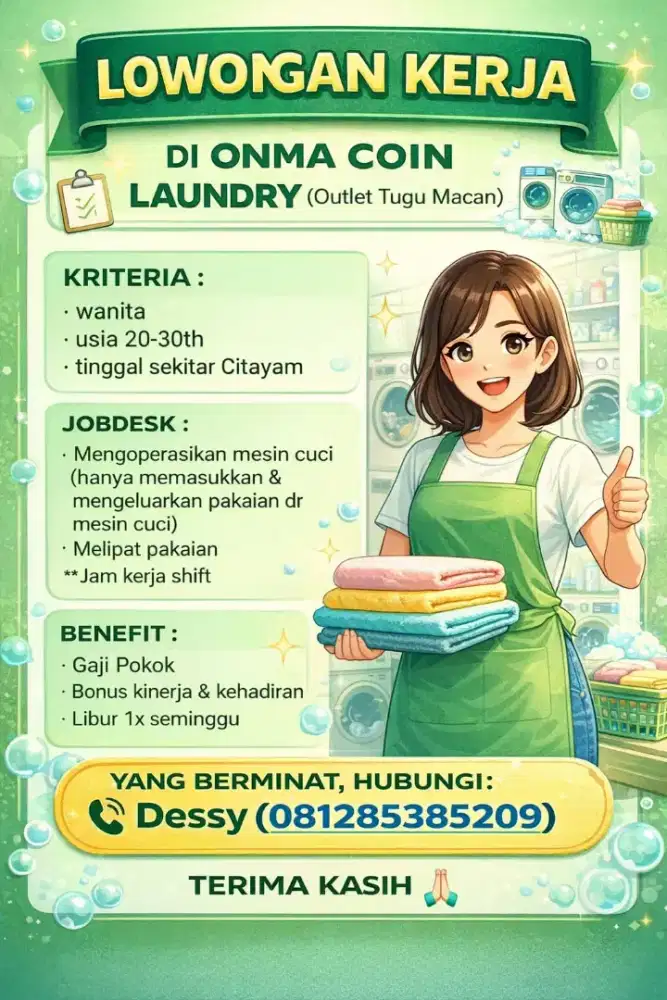 Lowongan karyawan laundry
